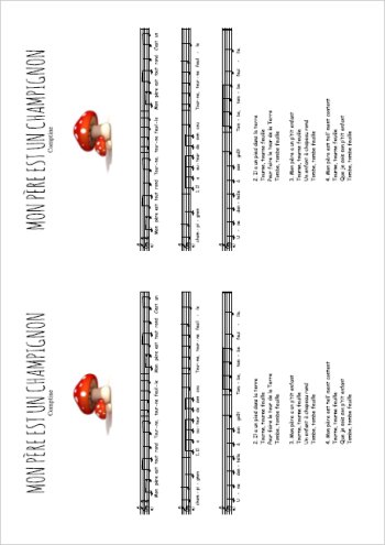 Mon père est un champignon Partition gratuite